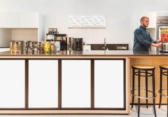 Kitchen at John Dalton Street, WeWork in Manchester