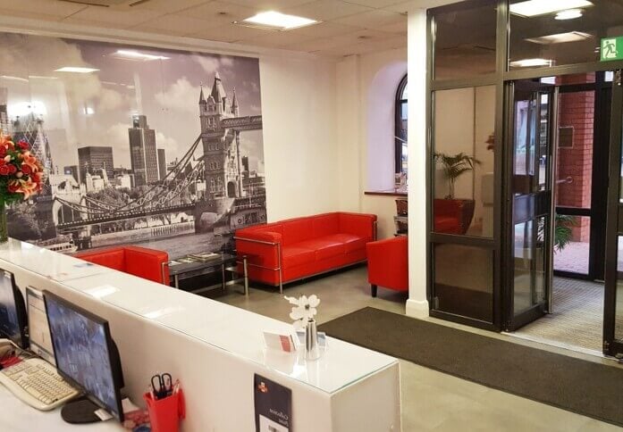 The reception at Eastern Road, RMS Serviced Offices in Romford