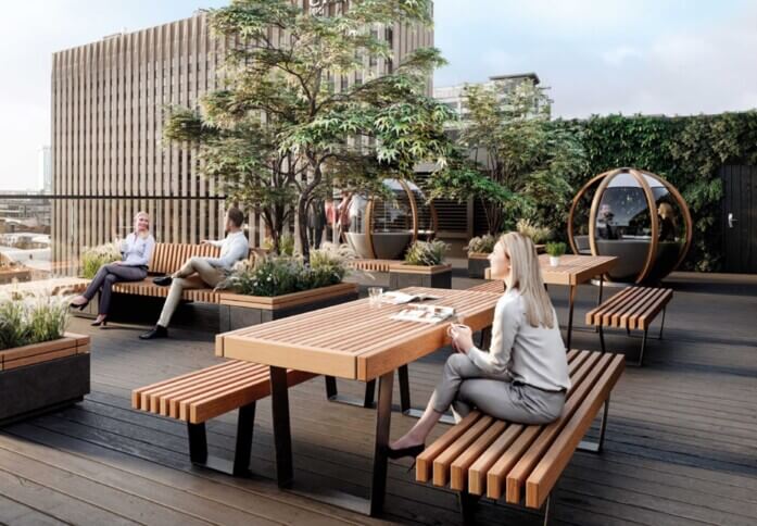 Roof terrace at Brindley Place, Space Made Group Limited in Birmingham, B1