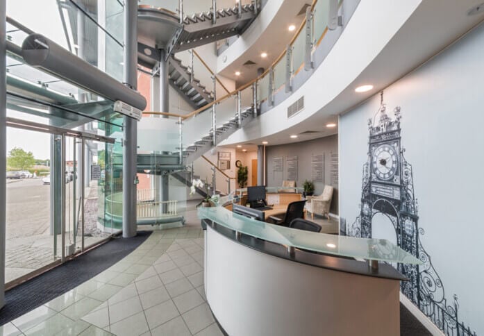 Reception area at Chester Business Park, Regus in Chester