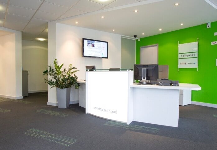 Reception area at Metcalf Way, Regus in Crawley