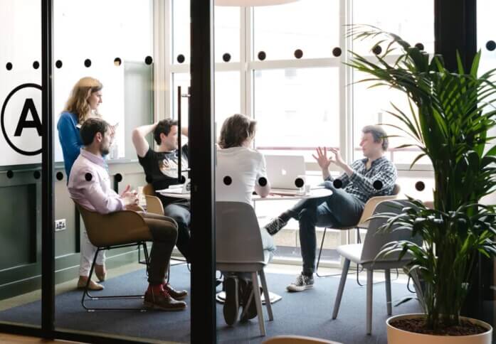 The meeting room at Hewett Street, WeWork in Shoreditch