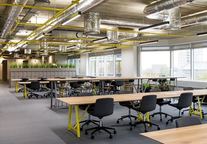 The shared deskspace at Shortlands in Hammersmith