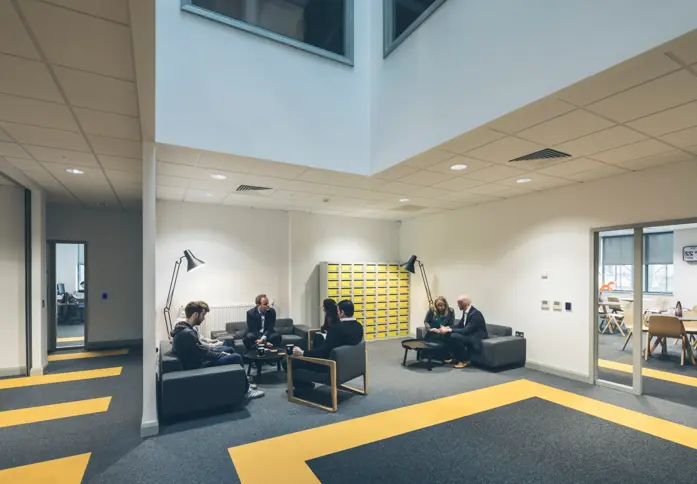 Foyer area in Innovation Factory, Oxford Innovation Ltd, Belfast, BT1 - Northern Ireland