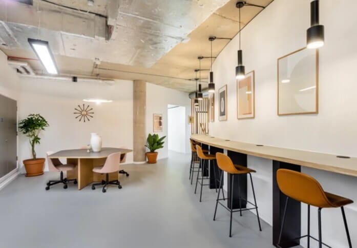 A breakout area in City North Place, Regus, Finsbury Park