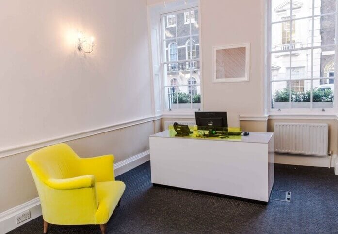 Reception in Southampton Place, The Boutique Workplace Company, Holborn