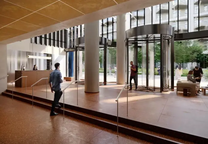 The reception at The Jellicoe, The Office Group Ltd. (FORA) in King's Cross, WC1 - London