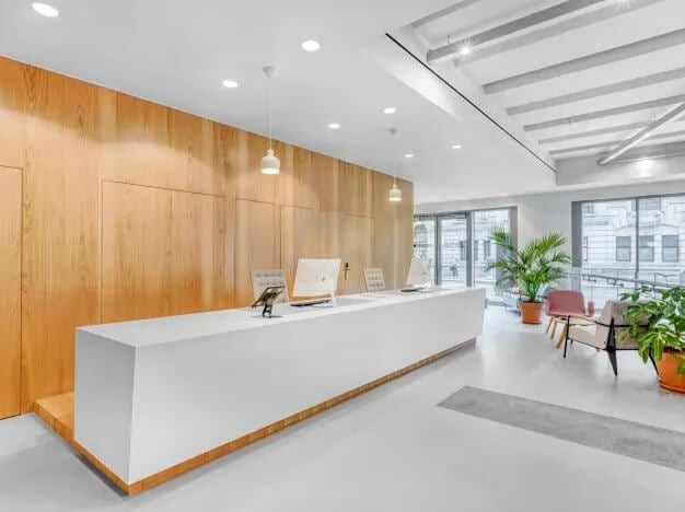 Reception in Wilton Road, Regus, Victoria