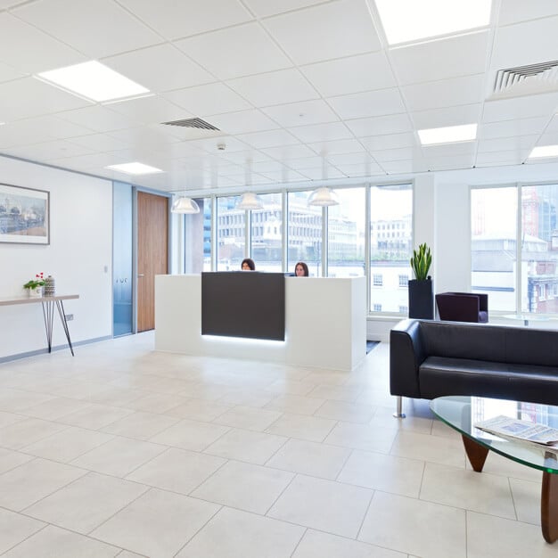 Reception area at One Aldgate, Targetspace in Aldgate, London