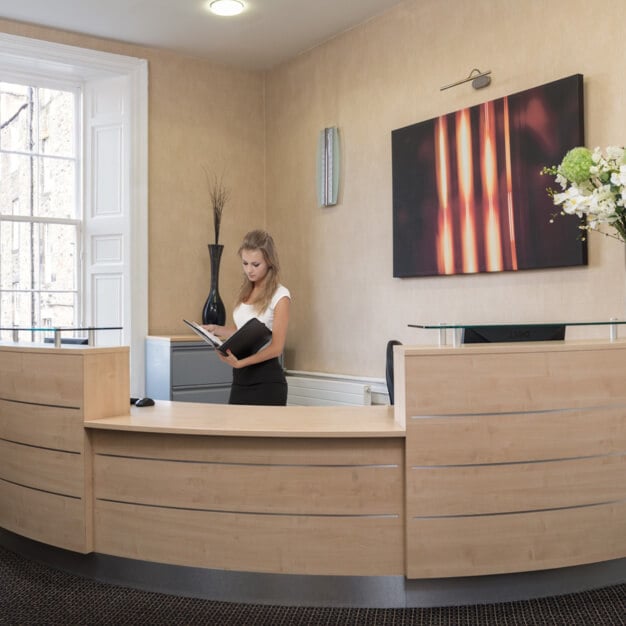 Reception in Albany Street, Hudson House Business Centre, Edinburgh, EH1