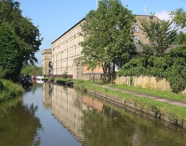 The building at Grimshaw Lane, Adelphi Mill in Bollington