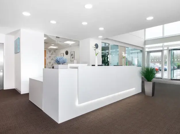 The reception at George Curl Way, Regus in Southampton