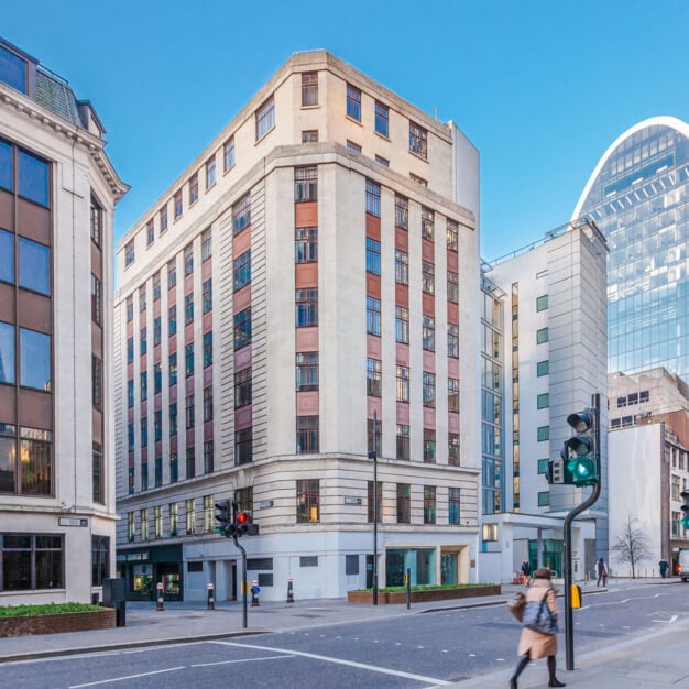 The building at 17 Bevis Marks, Business Cube Management Solutions Ltd in Aldgate