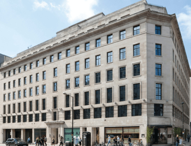 The building at Rex House, Regus in Regent Street