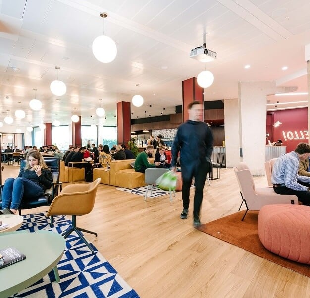 The breakout area in Stamford Street, WeWork (Waterloo)