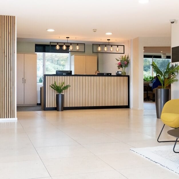 Reception at Harbour Road, Pure Offices in Bristol, BS1