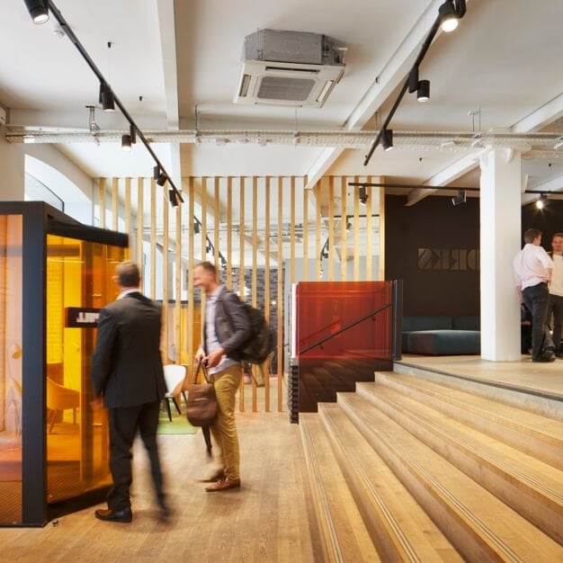 Foyer area in Cargo Works, Workspace Group Plc, Waterloo