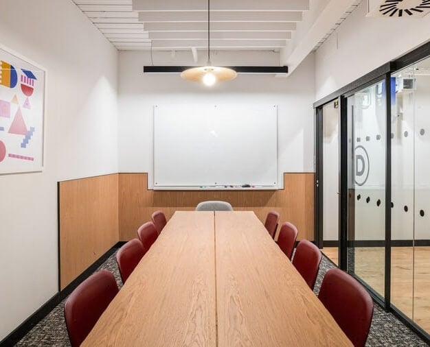 The meeting room at Finsbury Pavement, WeWork in Moorgate