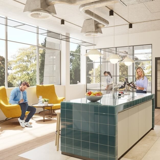 The breakout area in Brunel House, Clockwise River Limited (Cardiff)