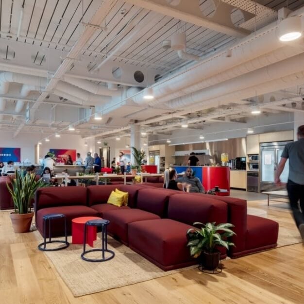 Breakout area at York Way, WeWork in King's Cross