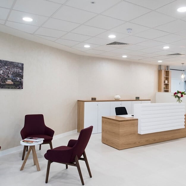 Reception area at The Panorama, Regus in Ashford