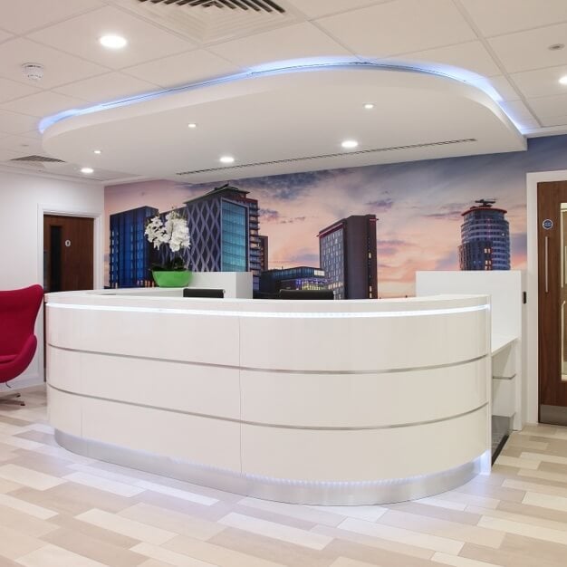 The reception at Clippers House, The Serviced Office Company in Manchester