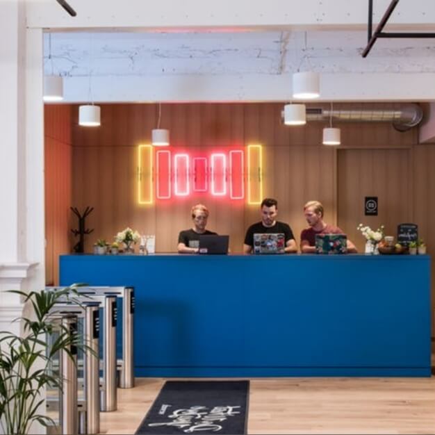 Reception in North West House, WeWork, Marylebone, London