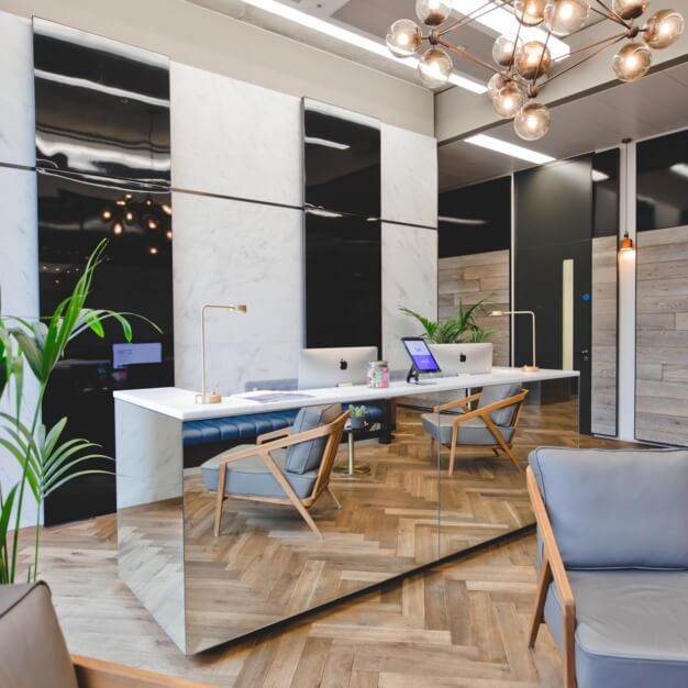 Reception area at Pancras Square, The Office Group Ltd. (FORA) in King's Cross