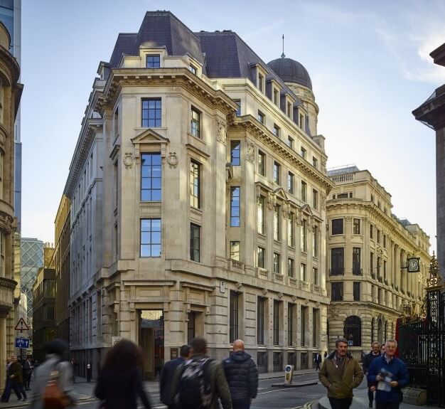 The building at 1 King William Street, The Argyll Club (LEO) in Bank, London