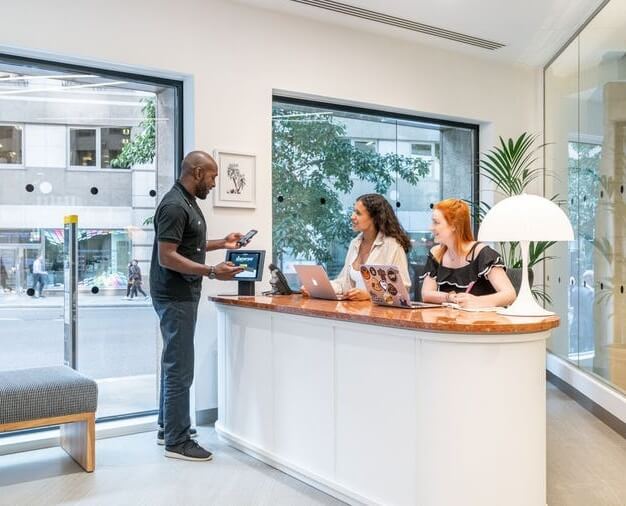 Reception in Leadenhall Street, WeWork, Aldgate