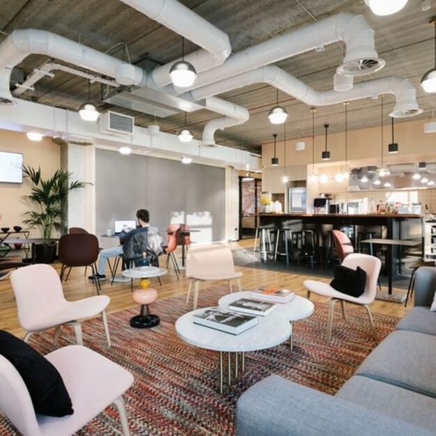 Breakout area at Blackfriars Road, WeWork in Southwark