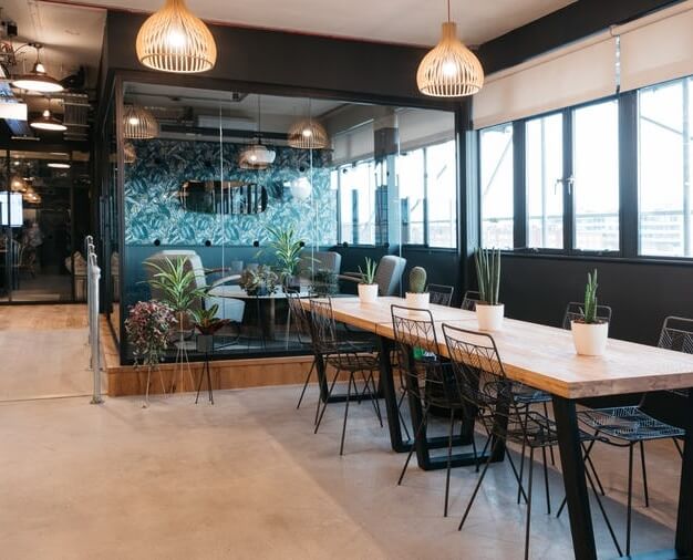 A breakout area in Keltan House, WeWork, Hackney