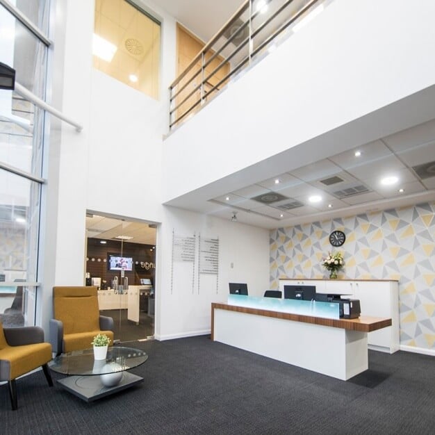 The reception at Herald Way, Regus in Castle Donington