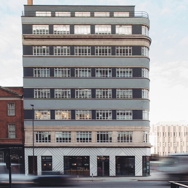 The building at Whitechapel High Street, The Office Group Ltd. (FORA) in Aldgate, E1 - London