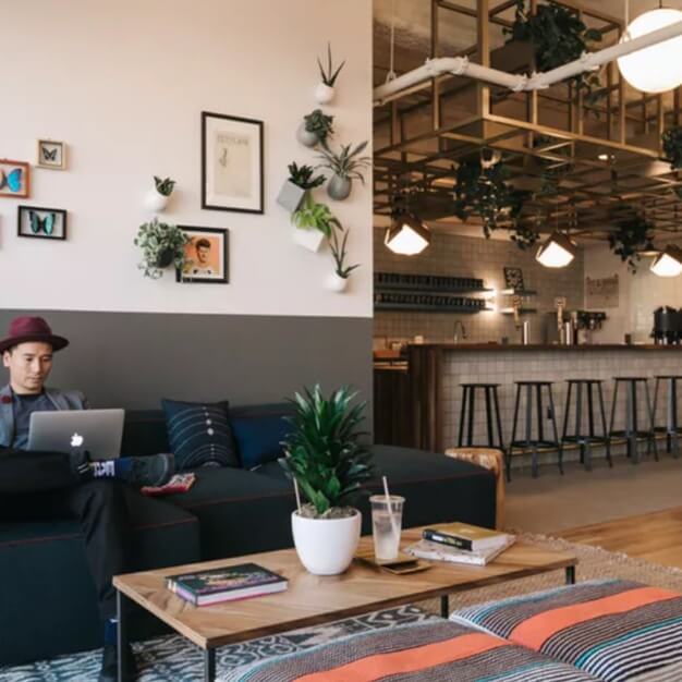 A breakout area in The Bard, WeWork in Shoreditch