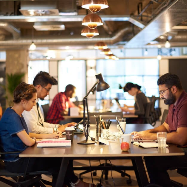 The shared deskspace at The Office Group Ltd. (FORA) in Old Street