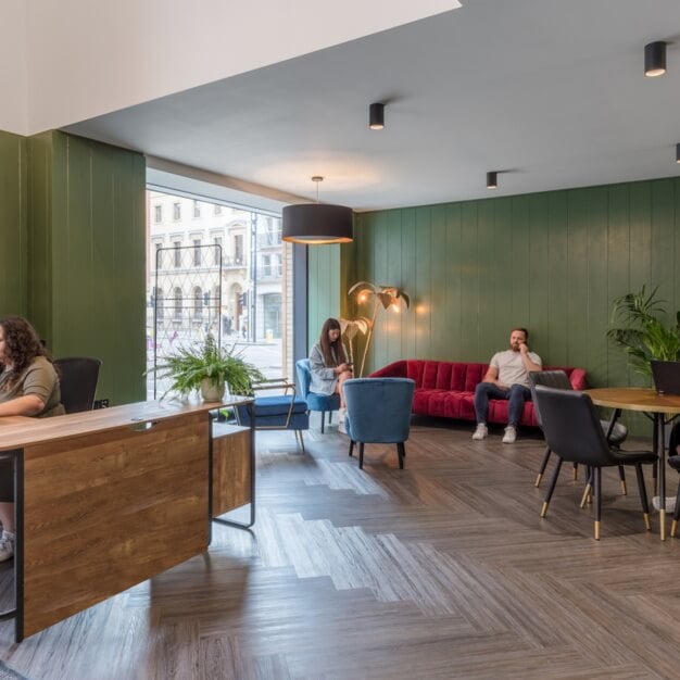 The reception at 1 Fetter Lane, The Boutique Workplace Company in Fleet Street, London