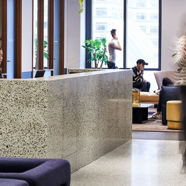 Reception area at One Canada Square, The Office Group Ltd. in Canary Wharf, London