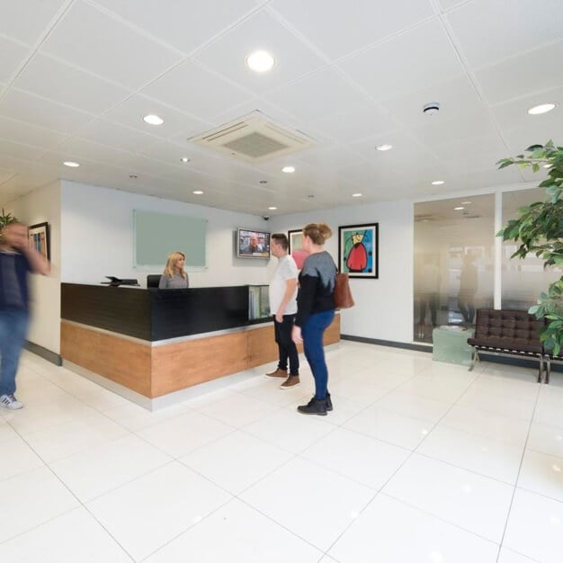 The reception at Devonshire House, Devonshire Business Centres (UK) Ltd in Borehamwood, London