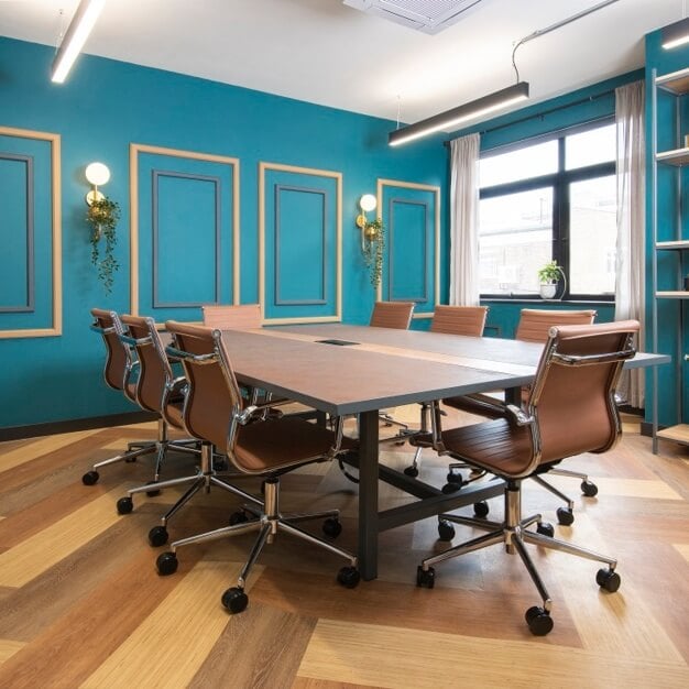 The meeting room at Eyre Street, Wizu Workspace in Sheffield