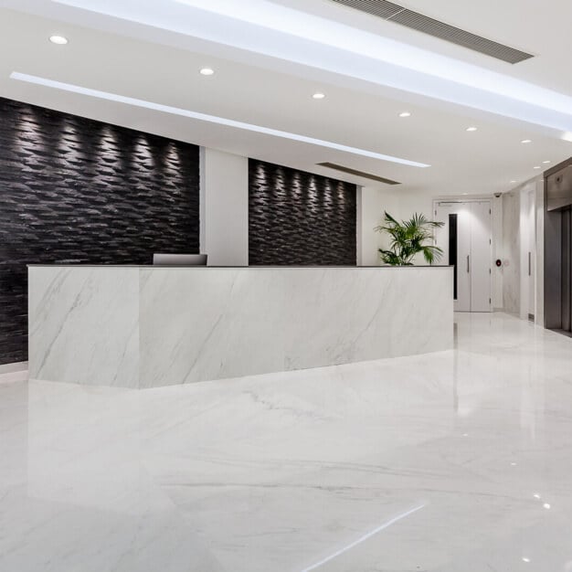 The reception at Curzon Street, Business Cube Management Solutions Ltd in Mayfair