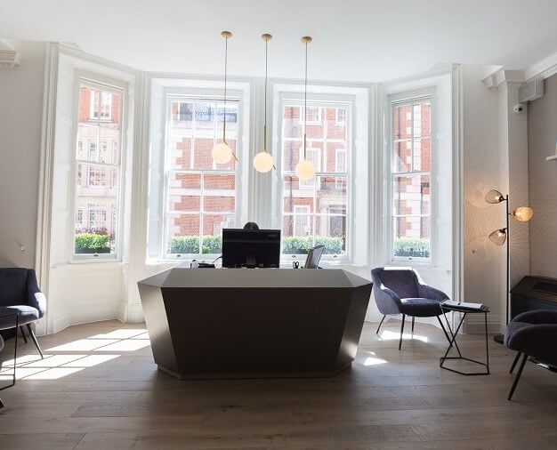 Reception in Green Street, The Boutique Workplace Company, Mayfair