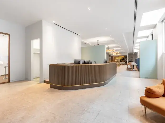 The reception at St James's Square, Regus