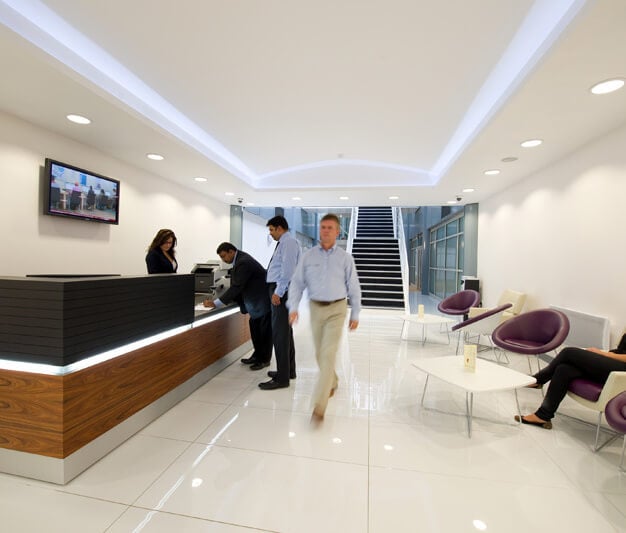 The reception at Bessemer Road, Devonshire Business Centres (UK) Ltd in Welwyn Garden City