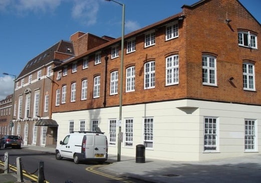 Building outside at Churchill House, Hendon