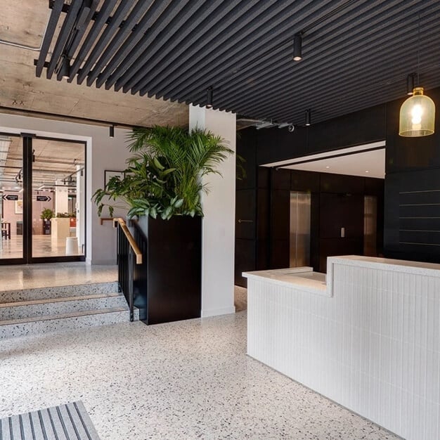 Reception area at Southernhay Gardens, Clockwise River Limited in Exeter