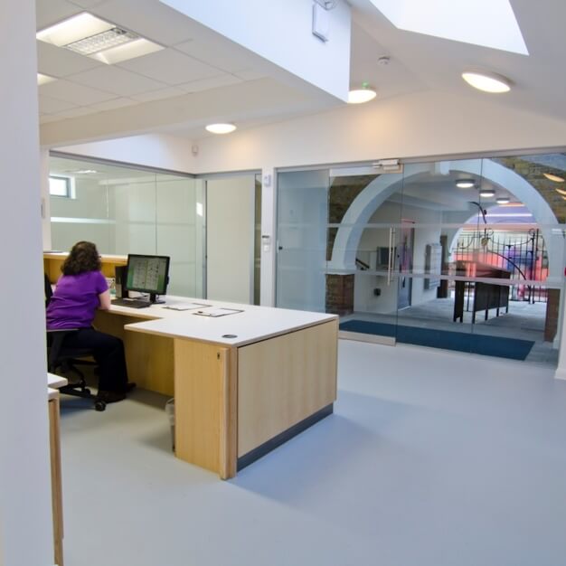 Reception area at Dawes Road, Sobus in Fulham