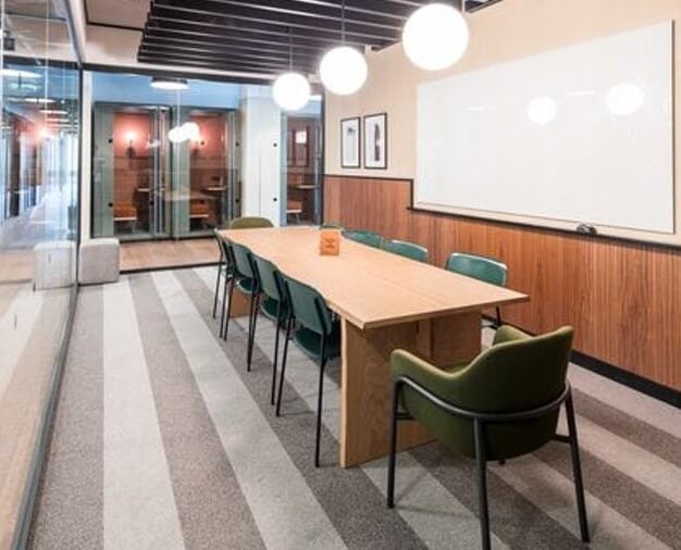 The meeting room at Quay Street, WeWork in Manchester